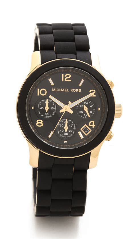 michael kors runway watch black|Michael Kors oversized watch.